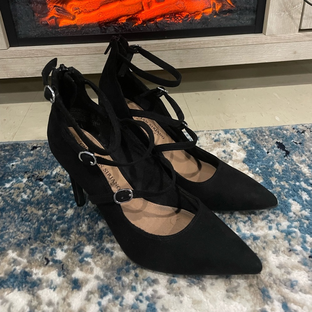 Christian Siriano Black Strappy Heels Size 7